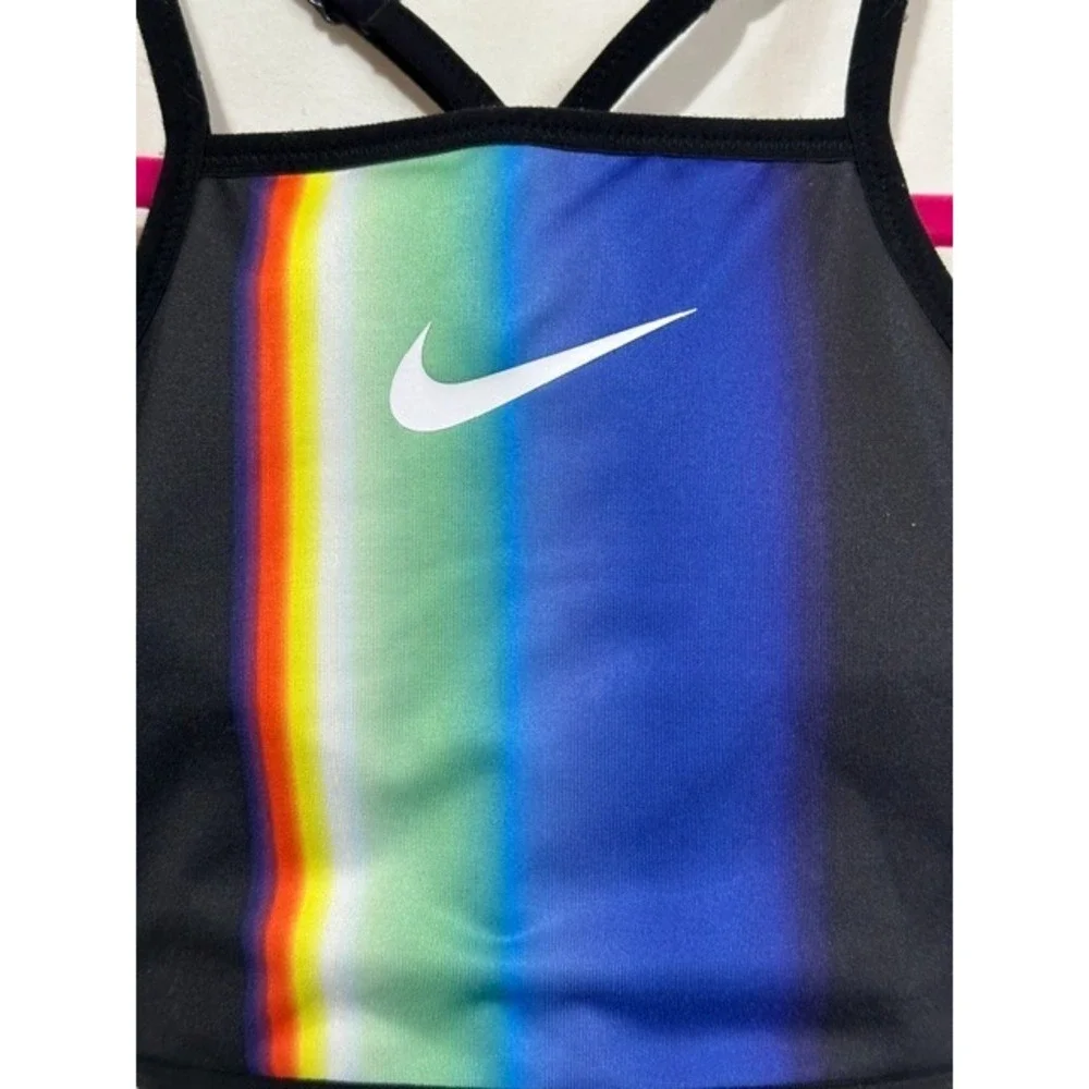 Nike Brand Size Small Multicolor Swoosh Padded Racerback Sports Bra No Pads